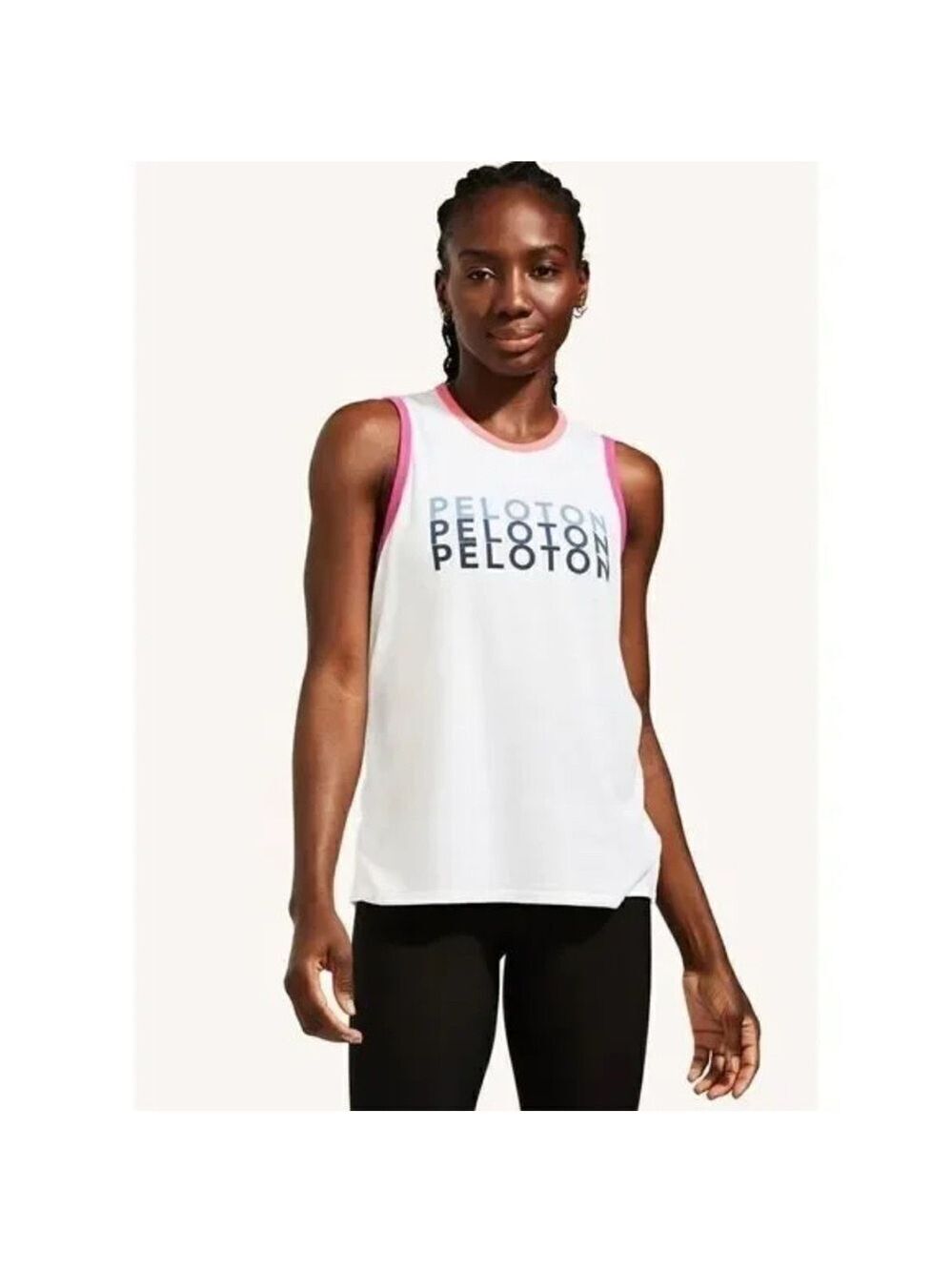 Peloton performance cycling graphic ringer tank top XS